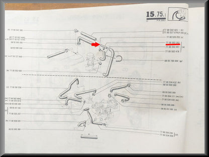 Y stuk carterventilatie systeem  – Renault 4 - Renault 6 – OEM 7700502263 – NOS