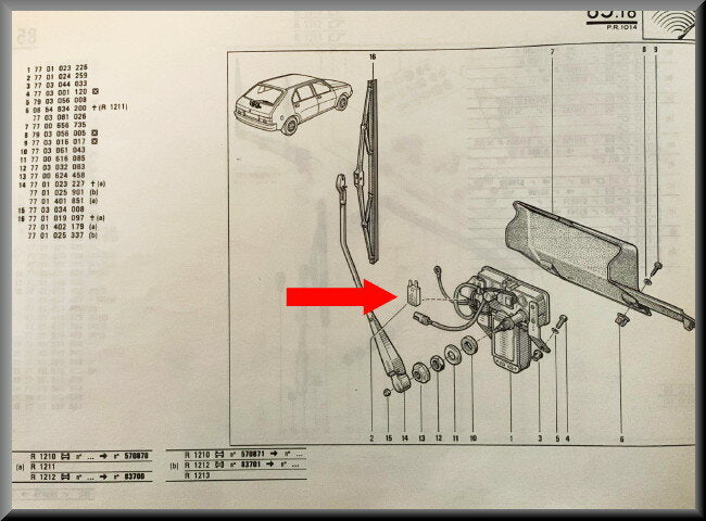 Moteur essuie-glace arrière Ducellier – Renault 14 – OEM 566002A – NOS