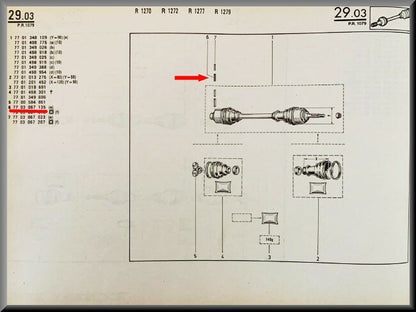 Goupille de blocage arbre de transmission extérieur – Renault 20 - Renault 30 – OEM 7703067135 – NOS