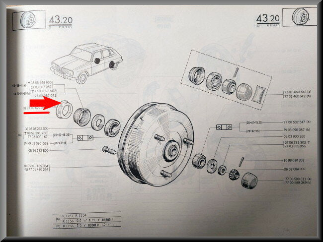Flens achterwiel lager – Renault 16 – Renault diverse - OEM 7700622263