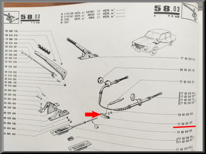Guide-câble – Renault 12 – Renault 18 - Renault Espace - OEM 7700541077 / 7700522945