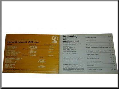Nederlandstalig instructieboek eerste type – Renault 12 – OEM 7701437854