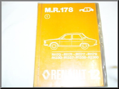 Manuel d'atelier en français MR 178 – Renault 12 – OEM 7701440449 – Occasion