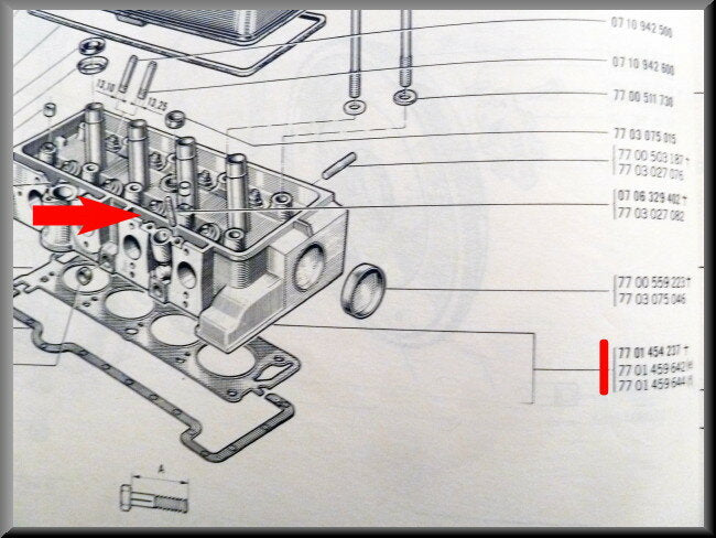 Cilinderkop gereviseerd, inclusief kleppen – Renault 16 TL