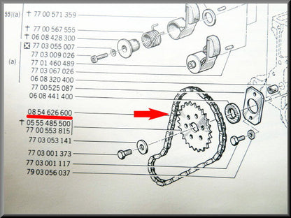 Distributieketting met 2 tandwielen – Renault 12 – OEM 0854626600
