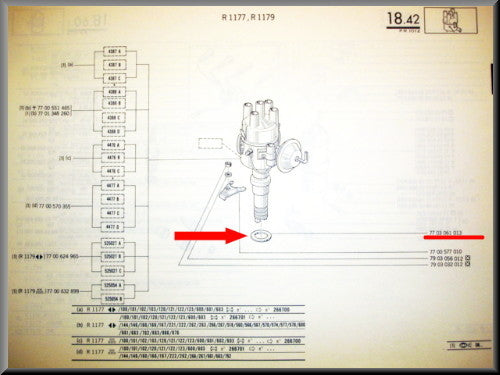 Joint de delco – Renault 12 – Renault 16 - Renault 17 - Renault divers - OEM 7703061013