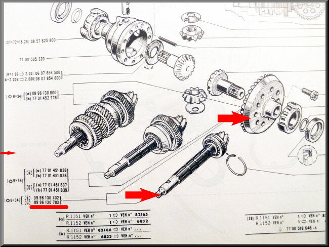 Kroonwiel en pignon (9 en 34 tanden) – Renault 16 – OEM 0996130703A – New