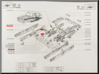 Chassis section rear axle right, with cross member.