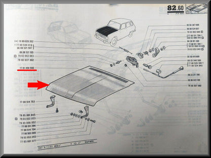 Capot moteur – Renault 6 – OEM 7701450593 (New Old Stock)