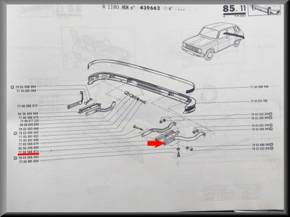 Bumpersteun links achter – Renault 6 – OEM 7700566673