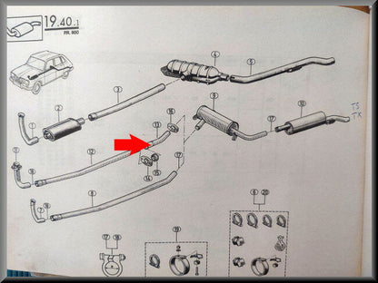 Pot d'échappement tube de flamme – Renault 16 TX, TS – OEM 7700655753