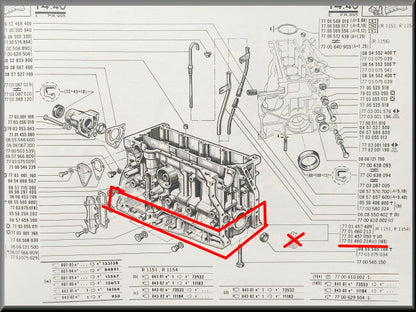 Short block type 843, 1647 cc – Renault 16 TX – OEM 7701460214