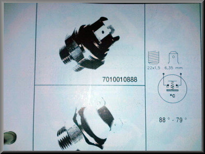 Contacteur ventilateur radiateur 92-82 degrés – Renault 12 – Renault 16 - OEM 7700564467A