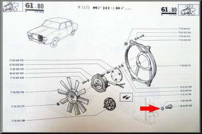 Contacteur ventilateur radiateur 92-82 degrés – Renault 12 – Renault 16 - OEM 7700564467A