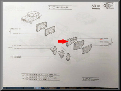 Bouchon d'extrémité gauche de moulure latérale – Renault 12 – Renault 16 - Renault 10 - Renault 8 - OEM 0855693000