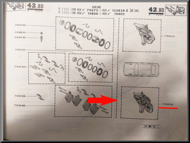 Remklauw links (Girling) – Renault 16 TL (1152-1153)– OEM 7701012216