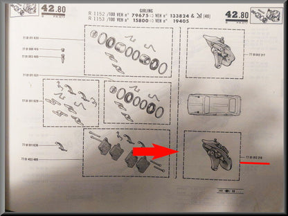 Remklauw links (Girling) – Renault 16 TL (1152-1153)– OEM 7701012216