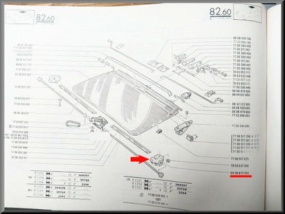 Cale toit ouvrant – Renault 16 - Renault 30 – Renault diverses - OEM 0428875500