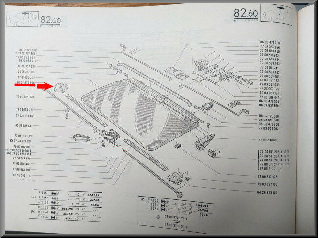 Butée toit ouvrant – Renault 16 - Renault 30 – Renault divers – OEM 0428875600