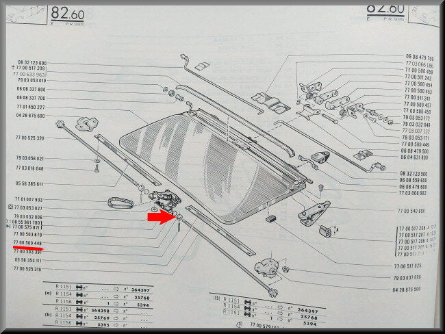 Douille à billes toit ouvrant – Renault 16 – Renault 30 – Renault divers - OEM 7700500448