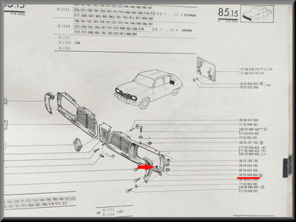 Agrafe pour bande de toit – Renault 16 – OEM 0855649800