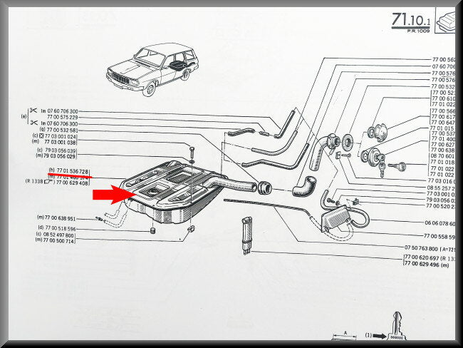 Petrol tank Break – Renault 12 – OEM 7701536728