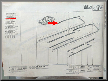 Dak sierlijst rechts  – Renault 18 – OEM 7700649954 – NOS