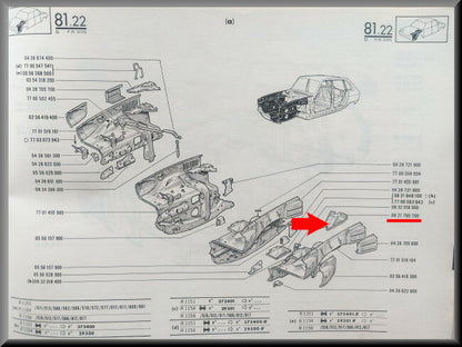 Tôle de renfort passage de roue avant gauche – Renault 16 – OEM 0821790700