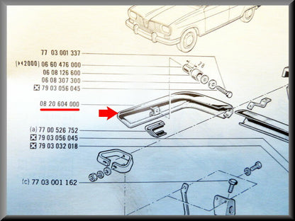 Angle de pare-chocs arrière droit – Renault 16 (deuxième type) – OEM 0820604000