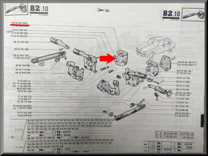 Gâche droite (métal) – Renault 16 – OEM 0854954000