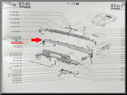 Onderdeel dashbord – Renault 16 TL – OEM 7700536291 / 7700578094