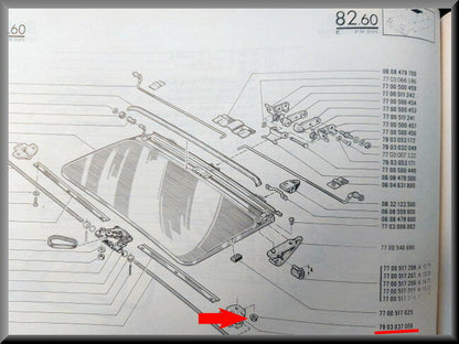 Bloc de guidage en caoutchouc toit ouvrant – Renault 16 – Renault 30 - Renault divers - OEM 7903037006