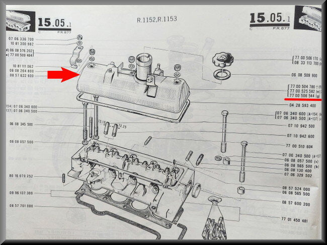 Klepdeksel – Renault 16 TL – OEM 7700506544 / 7700541886