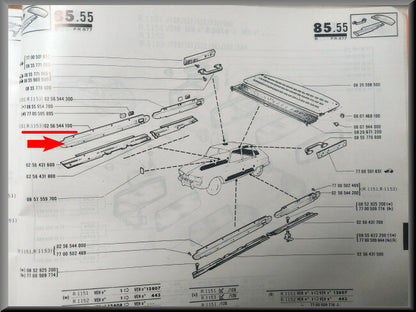 Sierlijst binnenzijde portier voorzijde rechts RVS – Renault 16 – OEM 0256544100