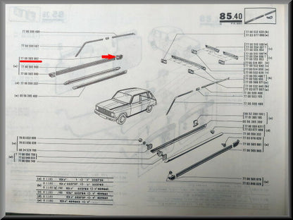 Embout de moulure arrière droit – Renault 6 – OEM 7700565982 – NOS