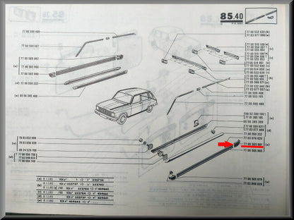 Embout de moulure arrière gauche – Renault 6 – OEM 7700565981 – NOS