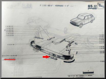Pare-chocs avant gauche – Renault 6 – OEM 7700570695 – NOS