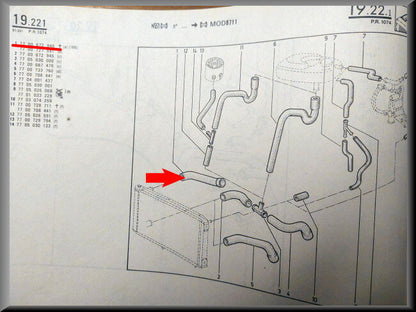 Upper radiator hose – Renault Trafic – OEM 7700672946 – NOS