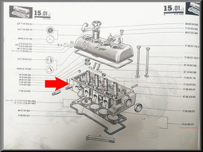 Cylinder head – Renault 16 TS – OEM 7701454237 / 7701459642 used