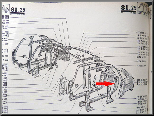 Plaque de fermeture arrière gauche – Renault 16 – OEM 0991306200 – Occasion
