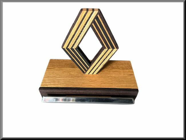 Sleutel kastje met Renault embleem en deurgreep (21x15x20 cm) Wenge hout en eikenhout – Renault 16
