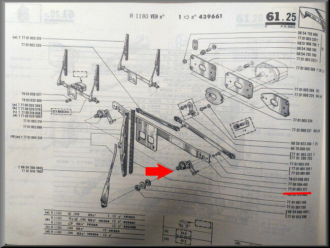 Ruitenwisser as rechts – Renault 6 – OEM 7701003318