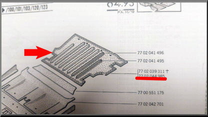 Vloermat – Renault 12 Break – OEM 7702044985