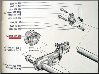 Caoutchouc de suspension essieu arrière droit – Renault 16 – OEM 0981692401 – NOS