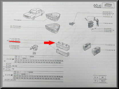 Verlichting dashboardkastje – Renault 12 – OEM 7701348364