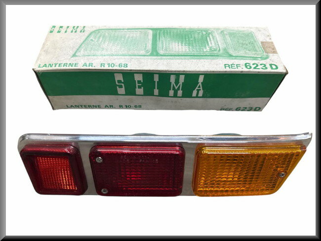 Achterlicht unit rechts met glas en chroomrand  – Renault 10 – OEM 7701000212 – NOS