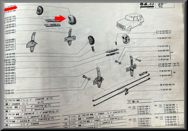 Poignée de porte – Renault 6 – Réf. OEM 7700504416 – NOS