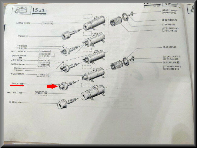 Intérieur boîtier filtre à air – Renault 16 TX – OEM 7701017308