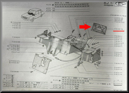 Couvercle boîte à gants – Renault 12 – OEM 7701200709