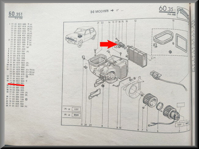 Heater tap – Renault 5 – OEM 7701349051 – NOS
